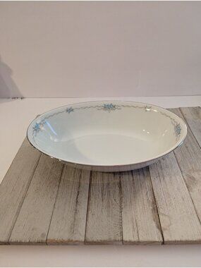 Style House Corsage Oval Vegetable Serving Dish China Floral Blue